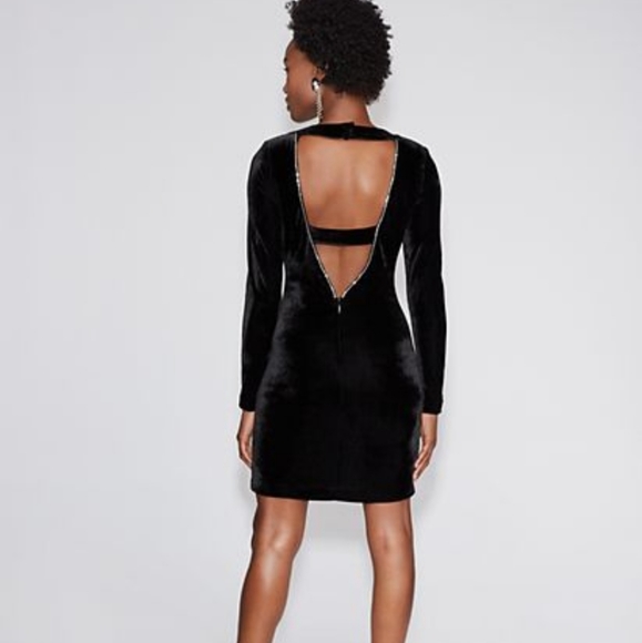 BLACK VELVET SHEATH DRESS - GABRIELLE UNION - Picture 5 of 6